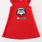 Red I love Georgia applique ruffle dress