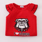 Red I love Georgia applique ruffle dress