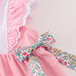 Pink floral character applique ruffle dress