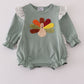 Sage turkey french knot ruffle bubble