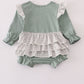 Sage turkey french knot ruffle bubble