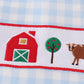 Blue farm embroidery gingham set