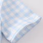 Blue farm embroidery gingham set