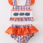 Florida gators embroidery plaid 2pc girl swimsuit