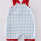 Blue flag embroidery gingham jonjon