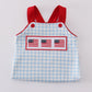Blue flag embroidery gingham jonjon