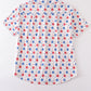 Red patriotic star print men shirt