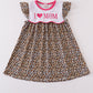 Leopard print I love MOM embroidery dress