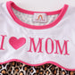 Leopard print I love MOM embroidery dress