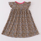 Leopard print I love MOM embroidery dress