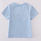 Blue character french knot top