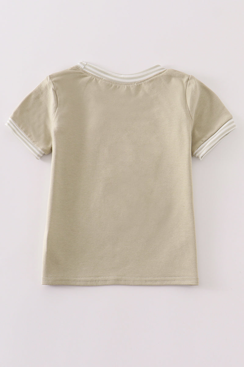 Camouflage deer applique boy top