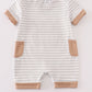 Brown stripe car hunting boy romper