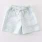 Green plaid boy trunk shorts