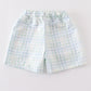 Green plaid boy trunk shorts