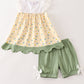 Yellow floral lace girl set
