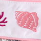 Pink shell embroidery girl set