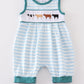 Blue stripe cow embroidery boy bubble