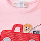 Pink fishing puppy applique girl set