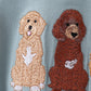 Blue gray Puppy embroidery bubble