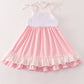 Pink cow embroidery dress
