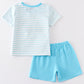 Blue farm embroidery boy set