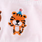 Pink animals birthday embroidery girl set