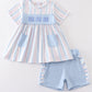 Crab french knot stripe girl set