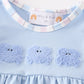 Crab french knot stripe baby girl set