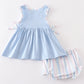 Crab french knot stripe baby girl set