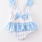 Crab french knot stripe girl swimsuit