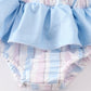 Crab french knot stripe 2pc girl swimsuit