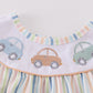 Stripe car embroidery girl bubble