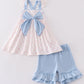 Pink bow print girl set