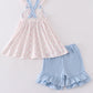Pink bow print girl set