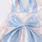Pink bow print girl set