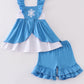 Blue frozen smocked girl set