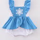 Blue frozen smocked girl bubble