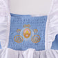 Blue Cinderella smocked girl set