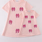 Pink slipper sequin mom&me dress