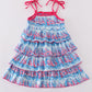 Blue sailboat serenade print mom&me dress