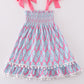 Blue ribbon lace charm smocked mom&me dress