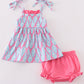 Blue ribbon charm girl bloomer set