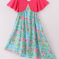 Pink floral character print mom dress