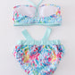 Mint rainbow splash mom bikini