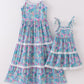 Green jungle bloom tiered mom&me dress