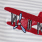 Sage stripe plane embroidery boy shirt