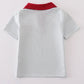 Sage stripe plane embroidery boy shirt