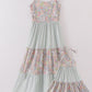 Sage pastel floral harmony mom&me gingham dress