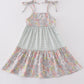 Sage pastel floral harmony mom&me gingham dress